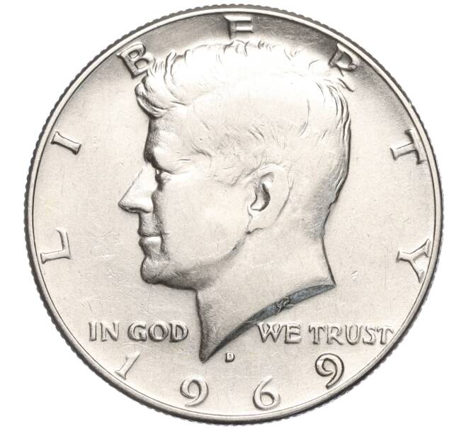 Монета 1/2 доллара 1969 года D США (Артикул M2-64519)