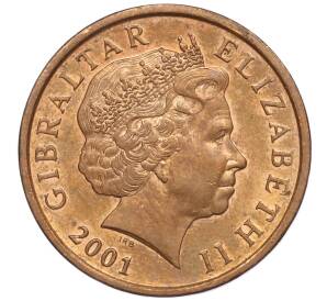 2 пенса 2001 года Гибралтар — Фото №2