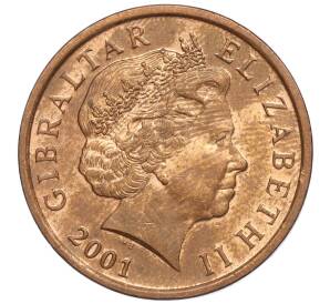 2 пенса 2001 года Гибралтар — Фото №2
