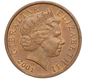2 пенса 2001 года Гибралтар — Фото №2