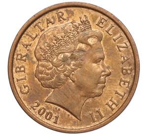 2 пенса 2001 года Гибралтар — Фото №2