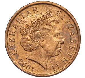 2 пенса 2001 года Гибралтар — Фото №2