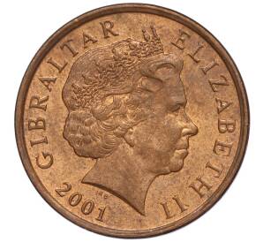 2 пенса 2001 года Гибралтар — Фото №2
