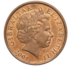 2 пенса 2001 года Гибралтар — Фото №2