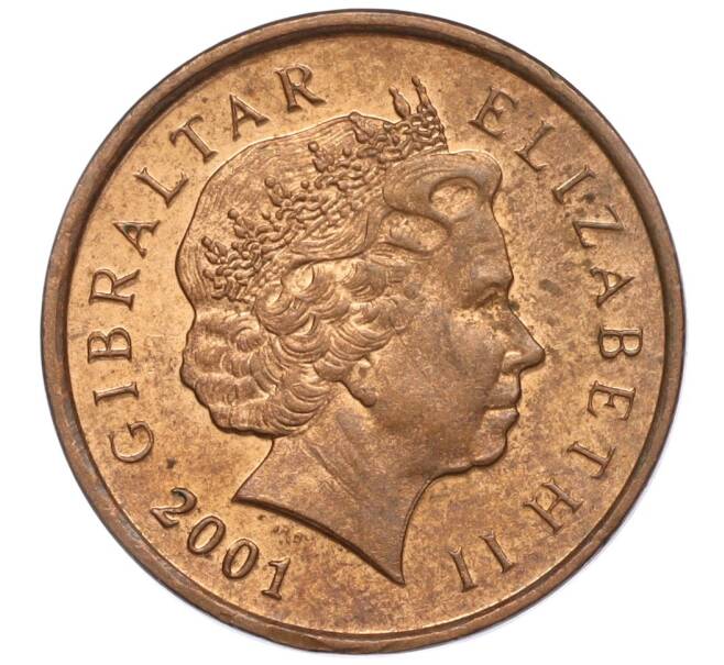 Монета 1 пенни 2001 года Гибралтар (Артикул M2-64725)