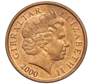 1 пенни 2000 года Гибралтар