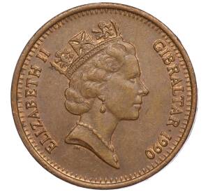 2 пенса 1990 года Гибралтар — Фото №2