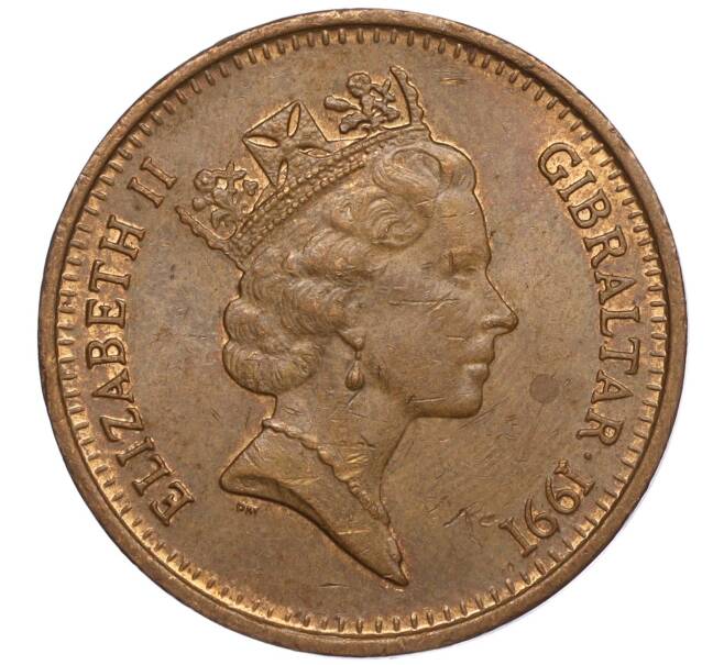 Монета 2 пенса 1991 года Гибралтар (Артикул: M2-64898) — Фото №2