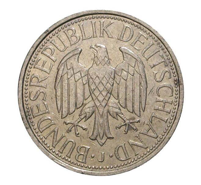 Монета 1 марка 1990 года J Западная Германия (ФРГ) (Артикул: M2-10059) — Фото №2