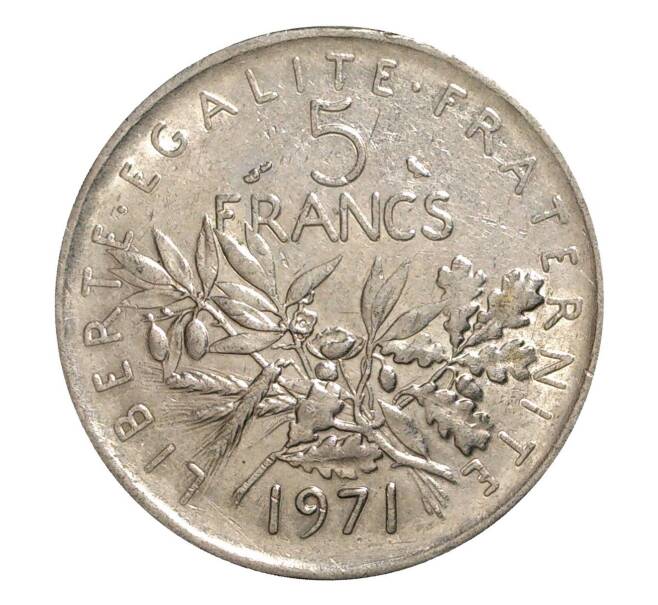 Монета 5 франков 1971 года (Артикул: M2-10072) — Фото №1