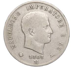 5 лир 1808 года Наполеоновское королевство Италия — Фото №1