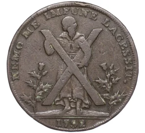 Токен 1/2 пенни 1792 года Великобритания (Лотиан — Эдинбург)