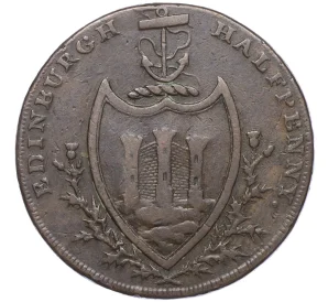 Токен 1/2 пенни 1792 года Великобритания (Лотиан — Эдинбург)