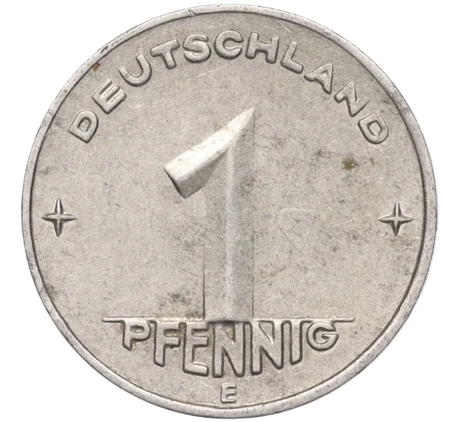 Монета 1 пфенниг 1950 года Е Восточная Германия (ГДР) (Артикул K11-93791)