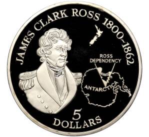 5 долларов 1995 года Новая Зеландия «Джеймс Кларк Росс» — Фото №1