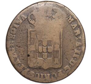 40 рейс 1847 года Португалия — надчекан «GCP» (Gobierno Civil de Porto) Мария II — Фото №2