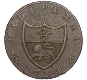 Токен 1/2 пенни 1794 года Великобритания (Ланкастер — Джон Гонт) — Фото №2