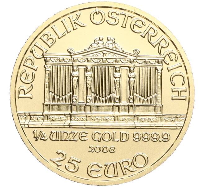 Монета 25 евро 2008 года Австрия «Венская филармония» (Артикул K11-94539)
