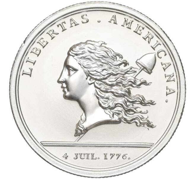 Медаль США «Свободная Америка 1777-1781 — Бенджамин Франклин» (Рестрайк) (Артикул K11-94558)