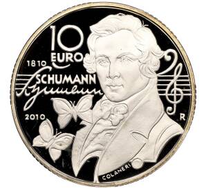 10 евро 2010 года Сан-Марино «200 лет со дня рождения Роберта Шумана» — Фото №1