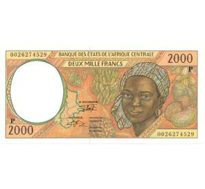 2000 франков 2000 года Центрально-Африканский валютный союз — литера P (Чад)