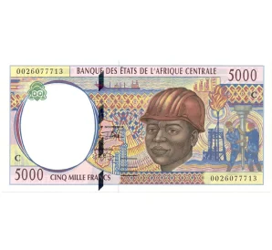 5000 франков 2000 года Центрально-Африканский валютный союз — литера C (Конго)