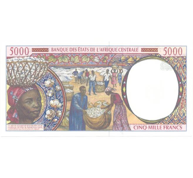 Банкнота 5000 франков 2000 года Центрально-Африканский валютный союз — литера C (Конго) (Артикул B2-10515)