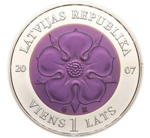 1 лат 2007 года Латвия «Монета времени — Гороскоп» — Фото №2