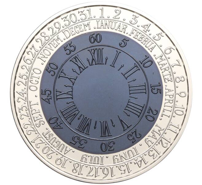 Монета 1 лат 2004 года Латвия «Монета времени — Календарь» (Артикул M2-65365)