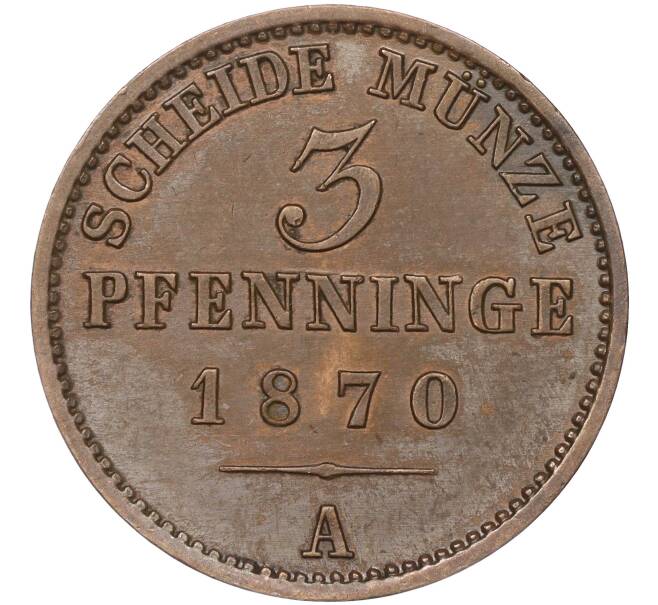 Монета 3 пфеннига 1870 года А Пруссия (Артикул: K11-95090) — Фото №1