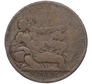 Токен 1/2 пенни 1791 года Великобритания (Ланаркшир — Гласгоу)
