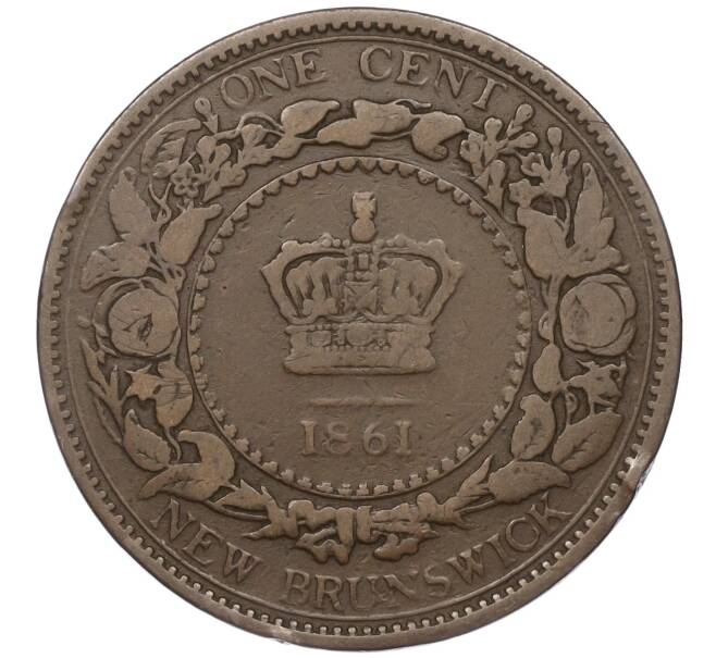 Монета 1 цент 1861 года Нью-Брансуик (Артикул K11-95119)