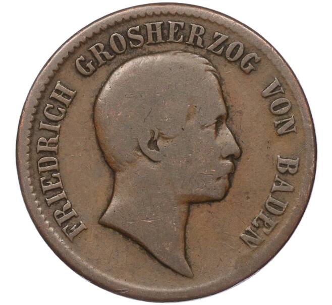 Монета 1 крейцер 1856 года Баден (Артикул: K11-95176) — Фото №2