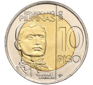 10 песо 2013 года Филиппины «150 лет со дня рождения Андреса Бонифасио» — Фото №2