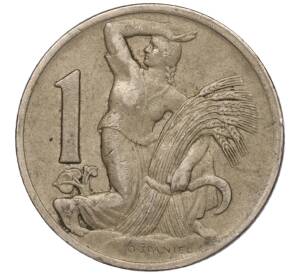 1 крона 1938 года Чехословакия — Фото №1