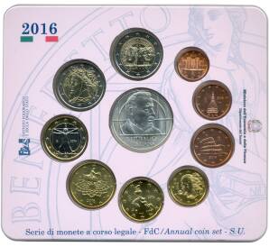 Годовой набор монет евро 2016 года Италия