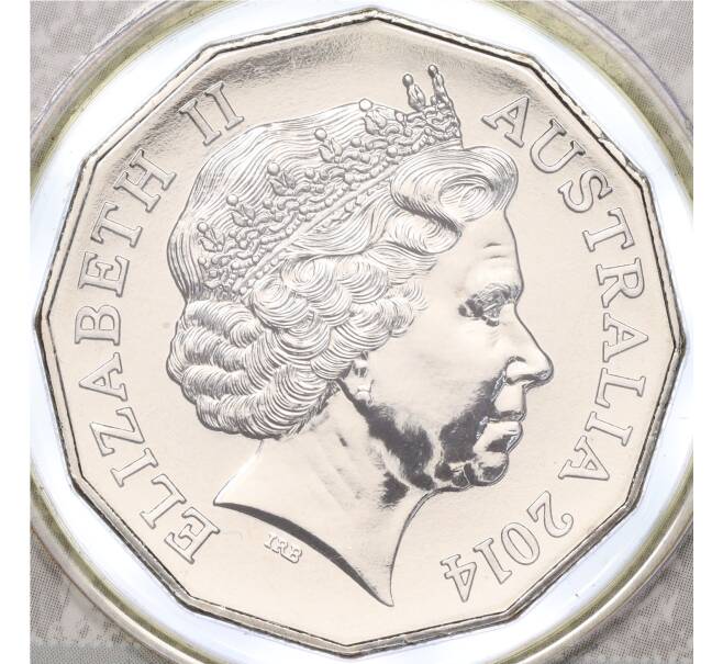 Монета 50 центов 2014 года Австралия «Австралия в войне — Галлиполи» (в блистере) (Артикул M2-65459)