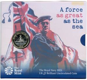 2 фунта 2015 года Великобритания «Королевский флот в Первой мировой войне» (в буклете)