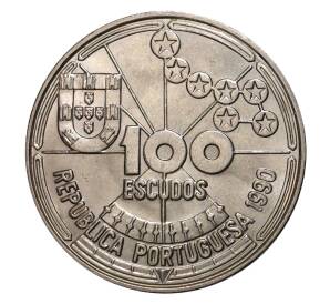 100 эскудо 1990 года Португалия «Золотой век открытий — Астронавигация» — Фото №2
