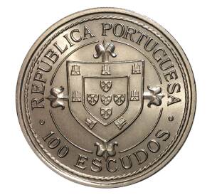 100 эскудо 1987 года Португалия «Золотой век открытий — Нуну Триштан» — Фото №2