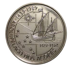 100 эскудо 1989 года Португалия «Золотой век открытий — Открытие Азорских островов» — Фото №1