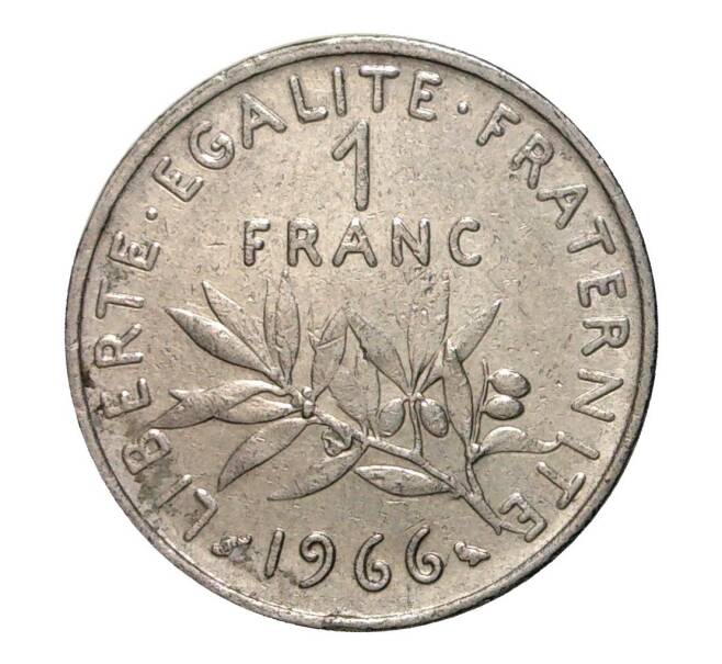 Монета 1 франк 1966 года (Артикул: M2-10185) — Фото №1