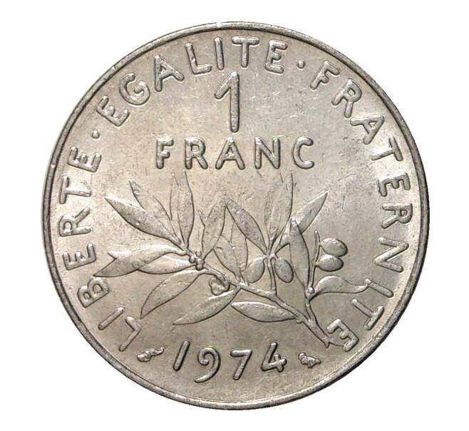 Монета 1 франк 1974 года (Артикул: M2-10193) — Фото №1