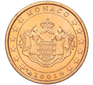 1 евроцент 2001 года Монако