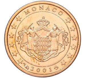 1 евроцент 2001 года Монако — Фото №1