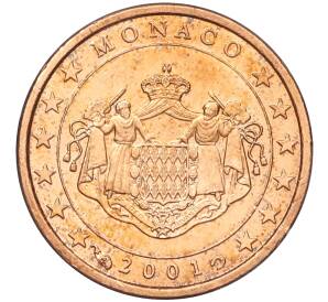 1 евроцент 2001 года Монако — Фото №1