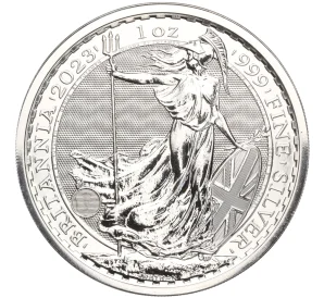 2 фунта 2023 года Великобритания «Британия» (Портрет Карла III с короной)