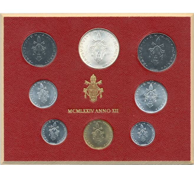 Годовой набор монет 1974 года Ватикан (Артикул M3-1184)