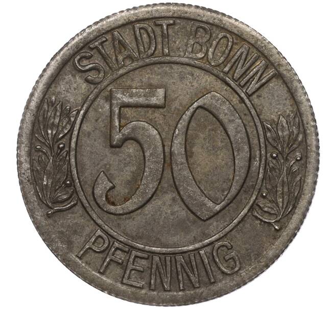 Монета 50 пфеннигов 1920 года Германия — город Бонн «Бетховен» (Нотгельд) (Артикул: K11-96588) — Фото №2