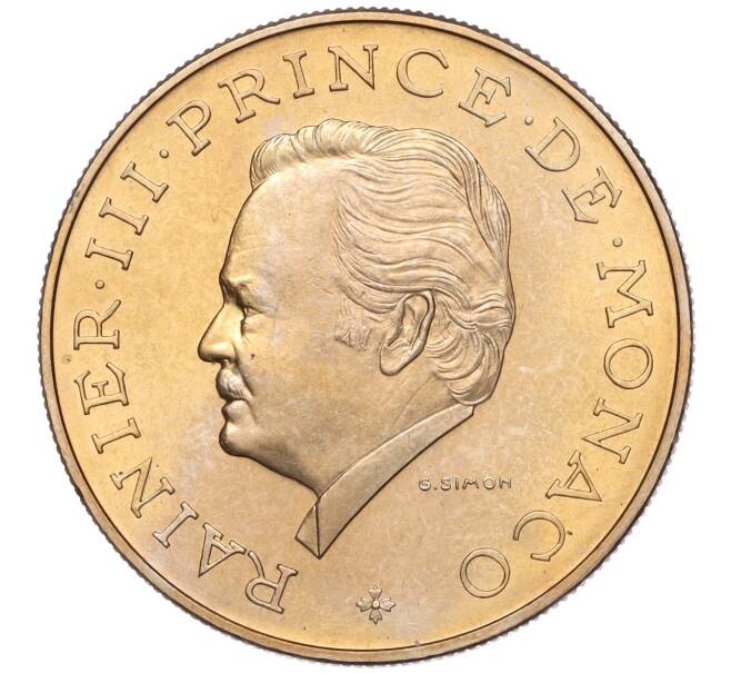 Монета 10 франков 1974 года Монако «25 лет правления Ренье III» (Артикул: M2-65891) — Фото №2